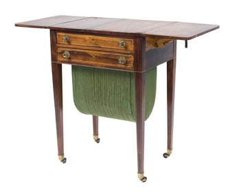 HEPPLEWHITE ROSEWOOD SEWING STAND.