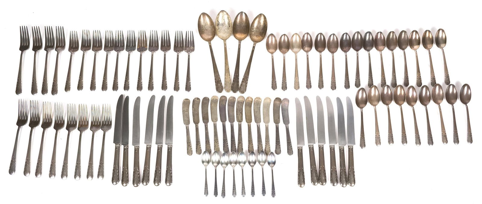 INTERNATIONAL STERLING ORCHID PTTRN FLATWARE 83PCS. (1 of 6)