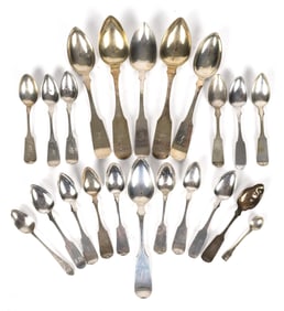 ASSORTED ANTIQUE COIN SILVER, 21PCS.