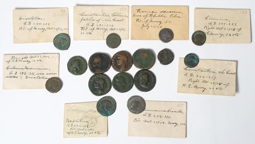 ASSORTED LOT OF 16 ANCIENT COINS.