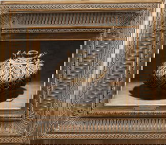 LISA M DANIELLE OIL, DOG EFFIGY JAR.