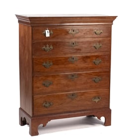 18TH C. AMERICAN CHIPPENDALE TALL CHEST.