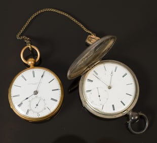 TWO POCKET WATCHES.