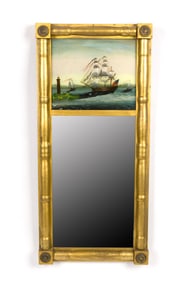 EGLOMISE FEDERAL WALL MIRROR.