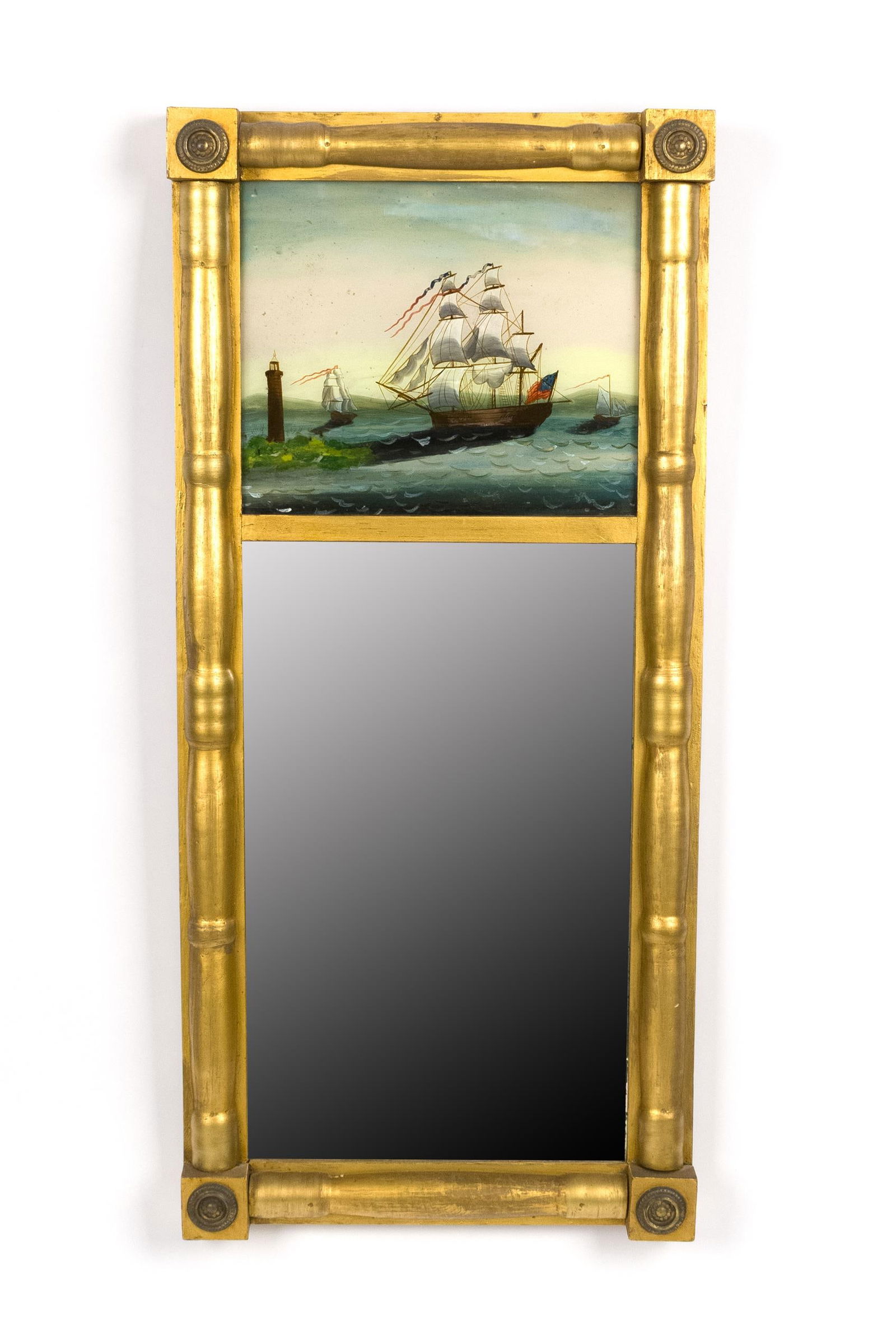 EGLOMISE FEDERAL WALL MIRROR. (1 of 4)