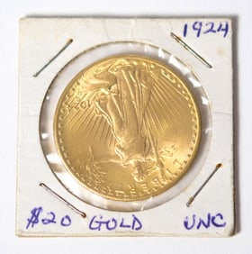 EARLY/MID 20TH C. TWENTY DOLLAR ST. GAUDENS COIN.