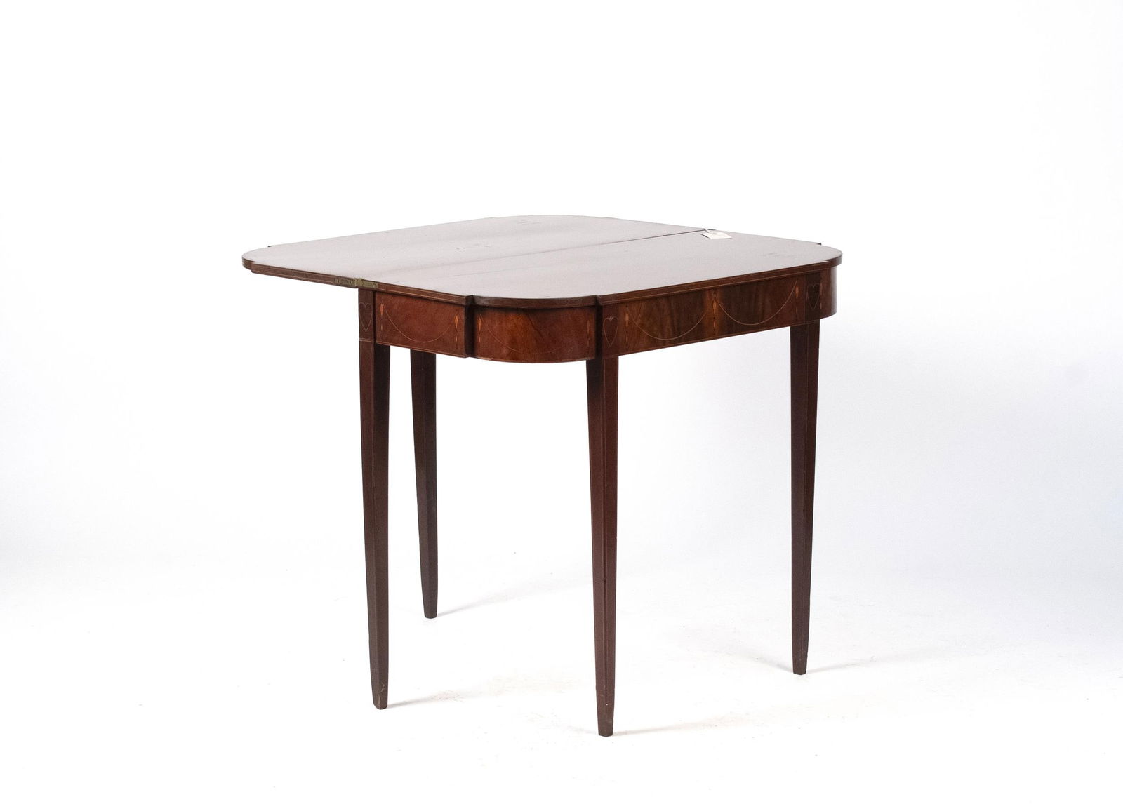 HEART INLAID HEPPLEWHITE CARD TABLE. (1 of 16)