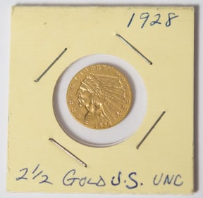 20TH C. 2.5 DOLLAR GOLD PIECE.