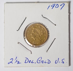 EARLY 20TH C. 2.5 DOLLAR GOLD PIECE.