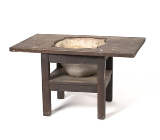 ANTIQUE MARBLE BAPTISMAL FONT.