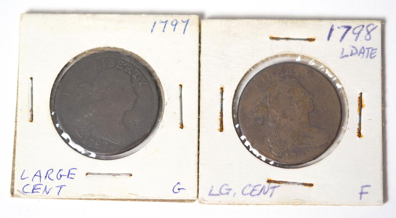TWO LATE 18TH C. LARGE AMERICAN CENT COINS. (1 of 6)