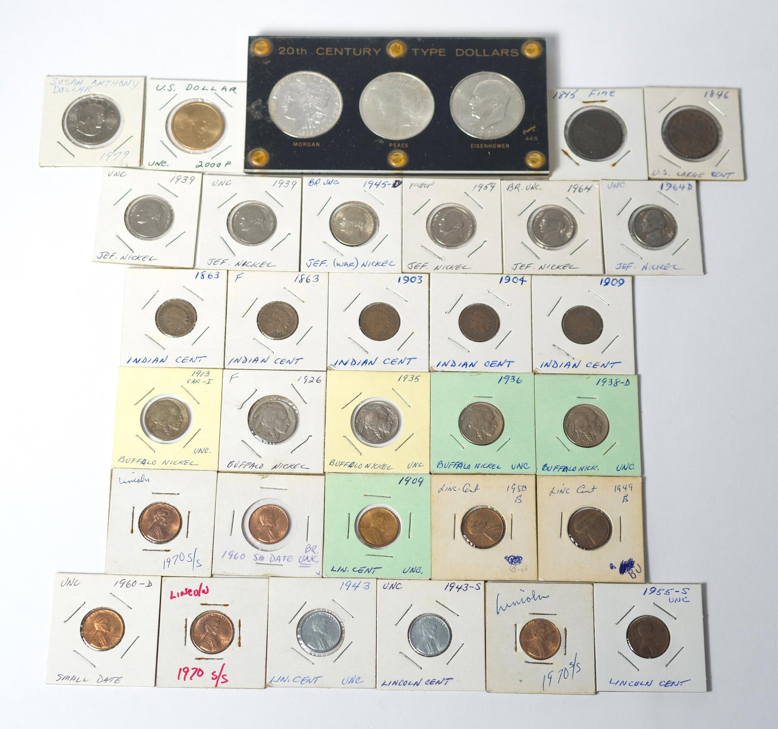 ASSORTED LOT OF AMERICAN COINS.: Assorted American coins mostly from the 20th C. with some examples from the 19th C., see photos.