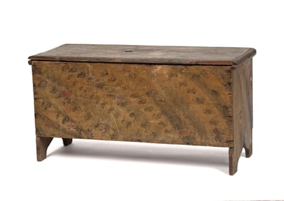 19TH C. PAINT DECORATED BLANKET BOX.