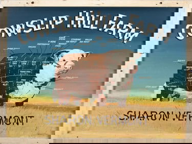 VINTAGE COWSLIP HILL FARM BUTCHERS SIGN.