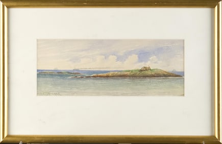 ALFRED THOMPSON BRICHER WATERCOLOR, SHORELINE.