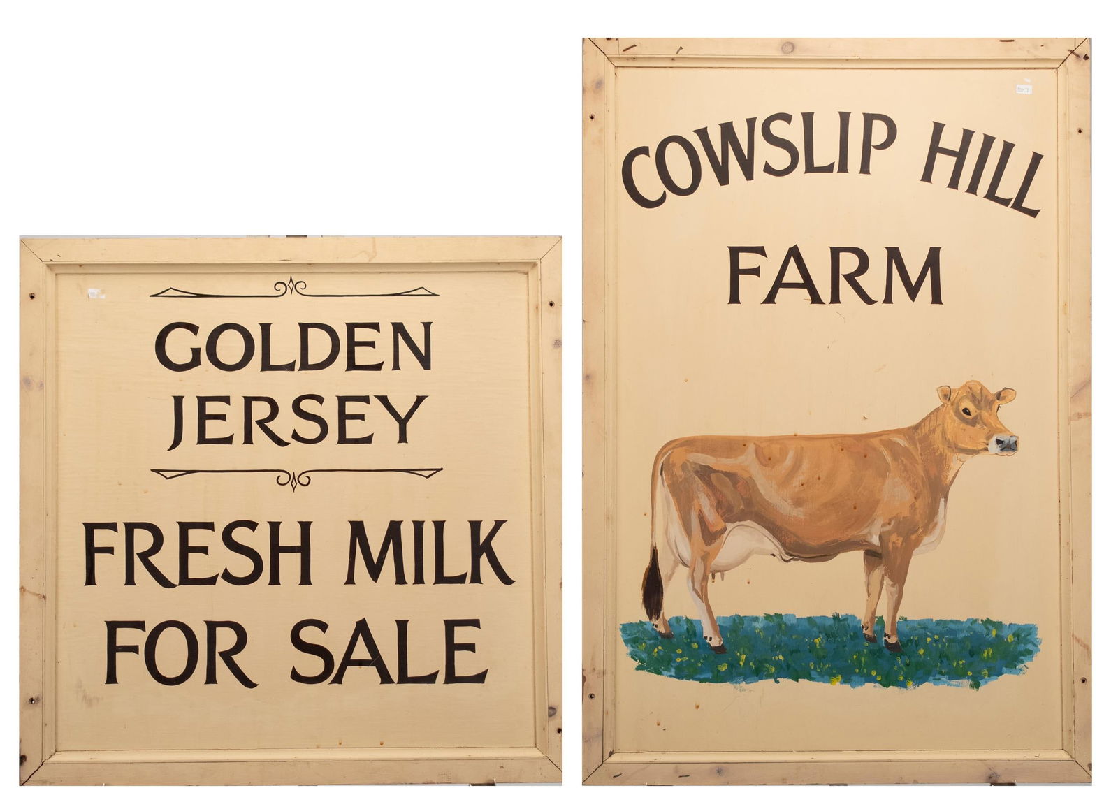 TWO VINTAGE FARM SIGNS. (1 of 11)