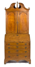 18TH C. FIGURED MAPLE NH SECRETARY.