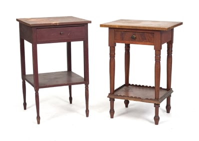TWO PRIMITIVE 19TH C. STANDS.
