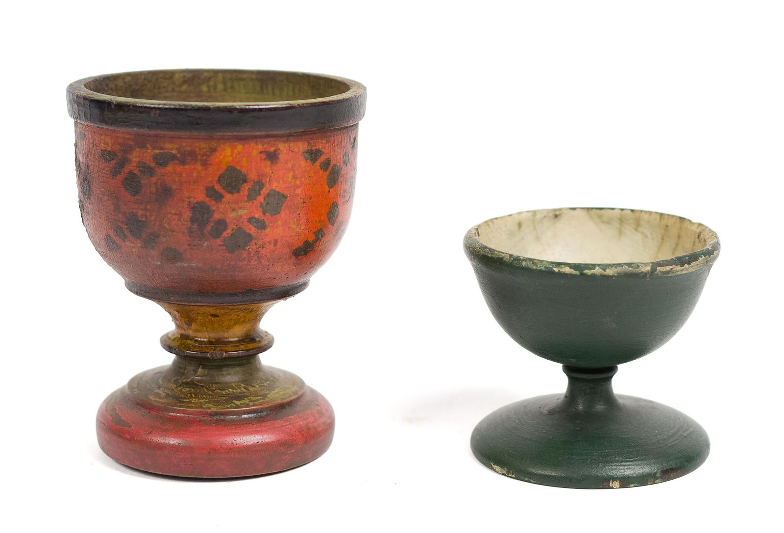 TWO EARLY 19TH C. TREEN WARE SALTS. (1 of 12)