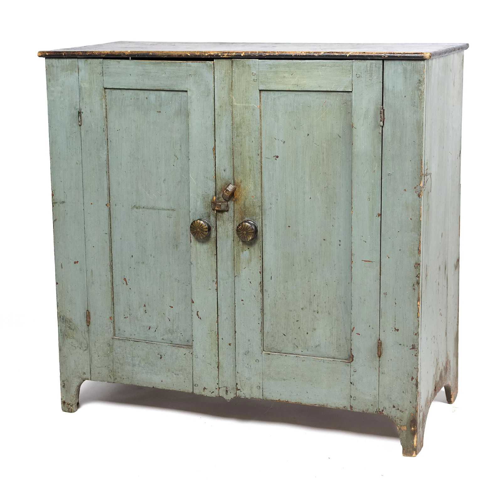 EARLY 19TH C. BLUE PAINTED CUPBOARD. (1 of 15)