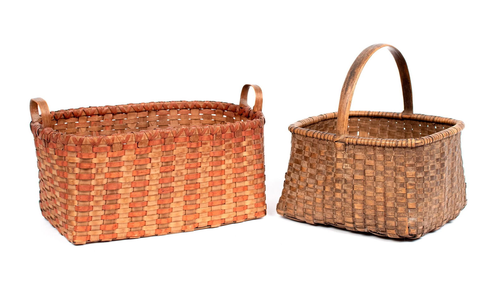 TWO 19TH C. PAINTED BASKETS. (1 of 9)