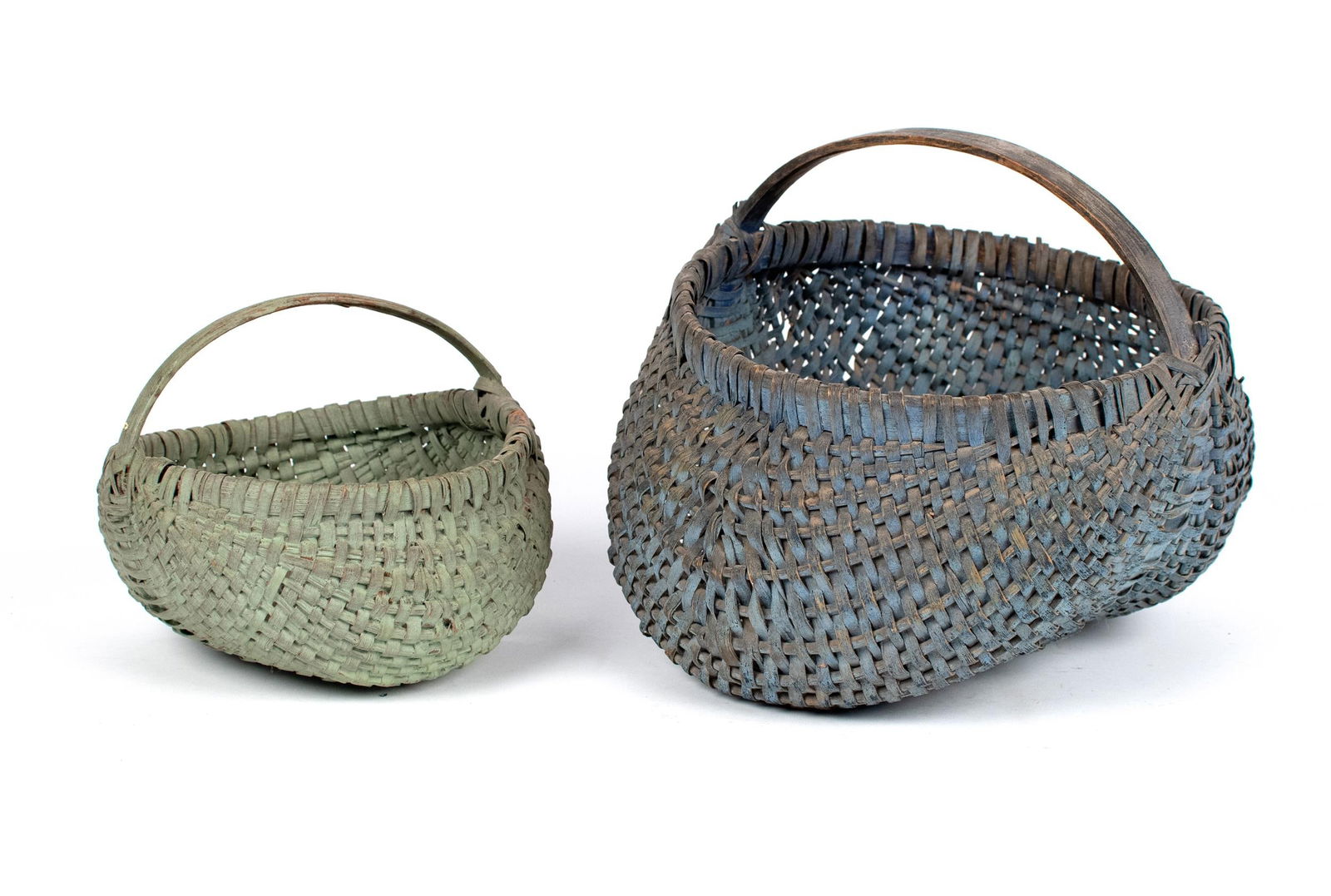 TWO 19TH C. BUTTOCKS/MELON BASKETS. (1 of 16)