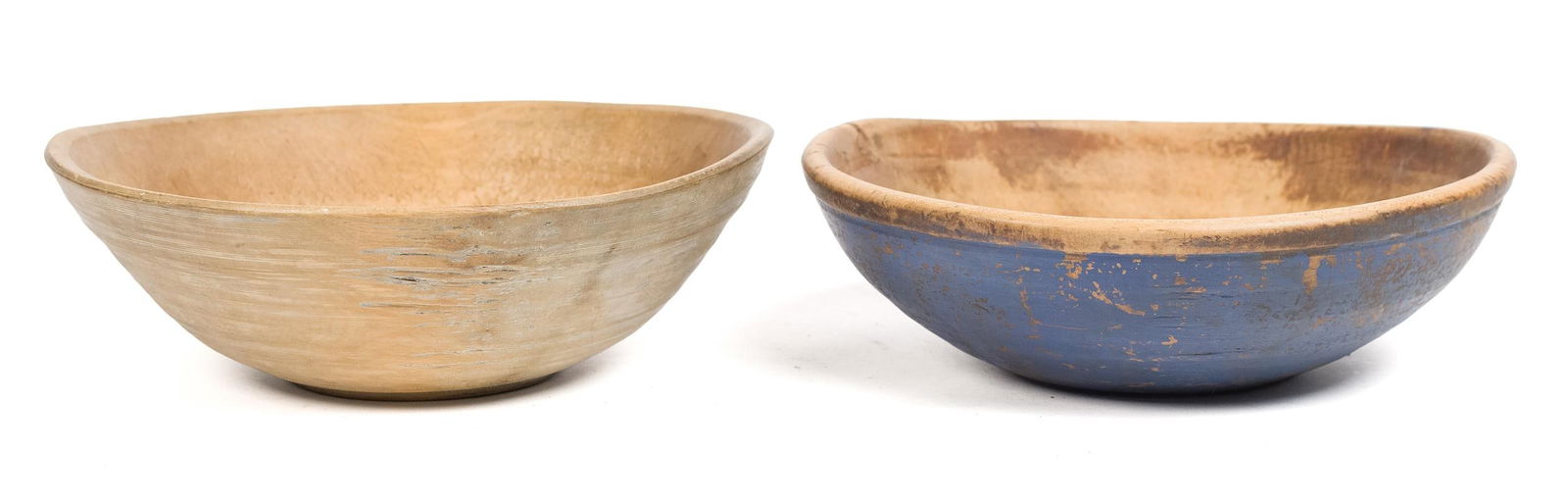 TWO EARLY SMALL PAINTED BEEHIVE BOWLS. (1 of 13)
