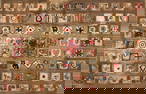 19TH C. ALBUM HOOKED RUG.