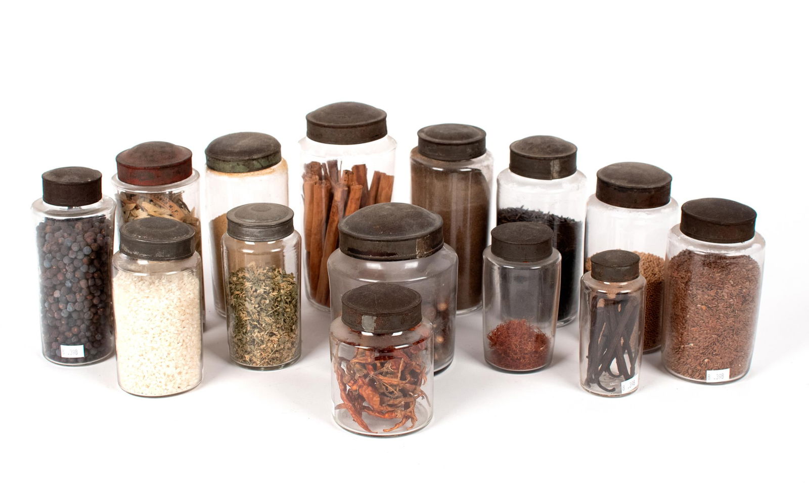 FOURTEEN 19TH C. SMALL BLOWN GLASS APOTHECARY JARS. (1 of 10)