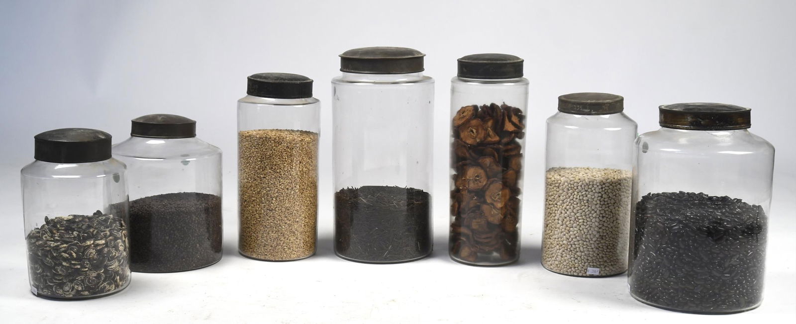 19TH C. APOTHECARY COVERED JARS, MED & LARGE. (1 of 10)