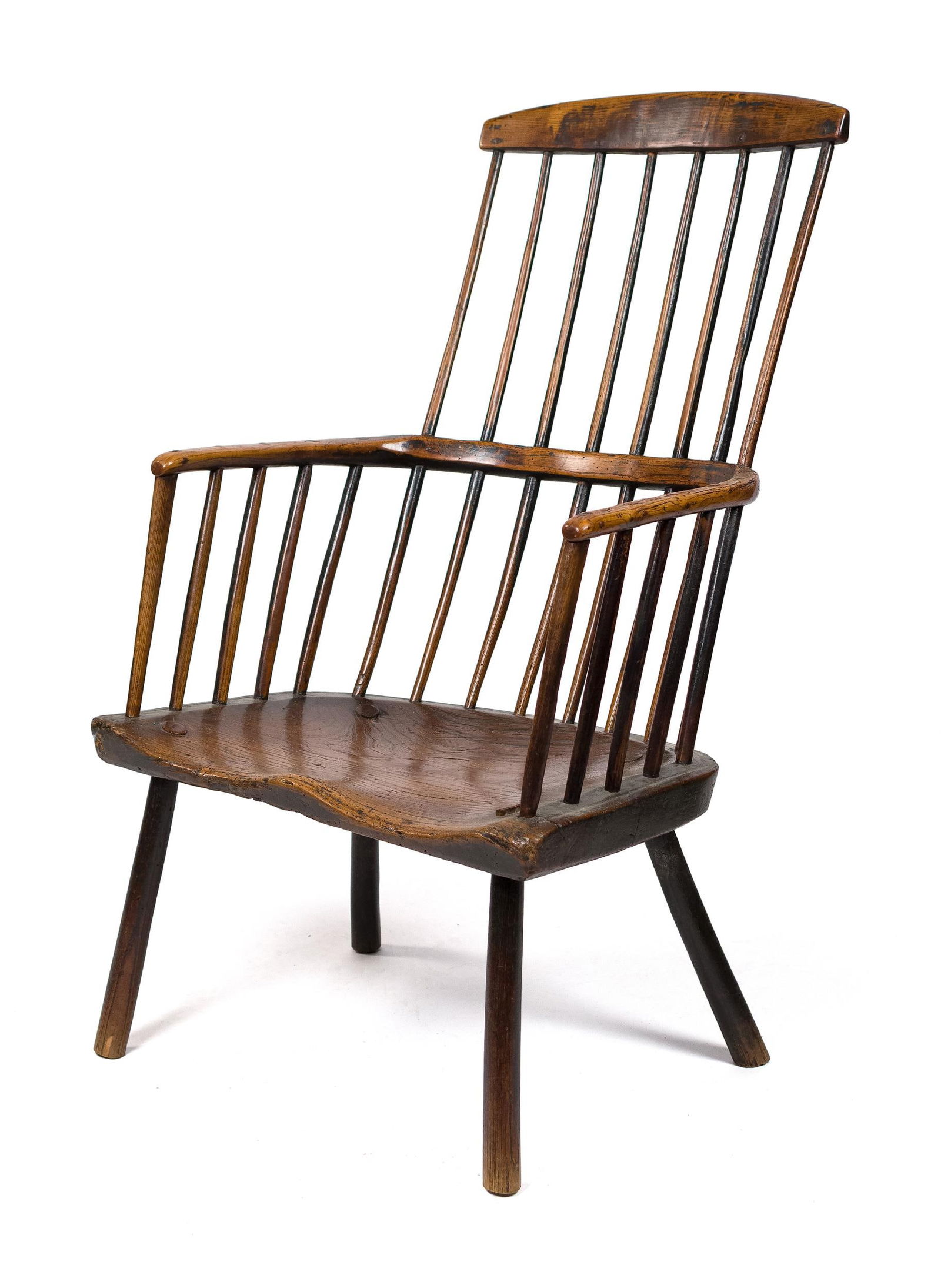 18TH C. WONKY WINDSOR ARMCHAIR. (1 of 12)