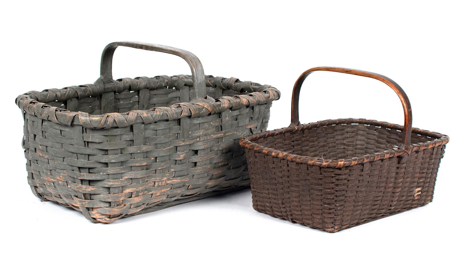 TWO 19TH C. PAINTED BASKETS. (1 of 18)
