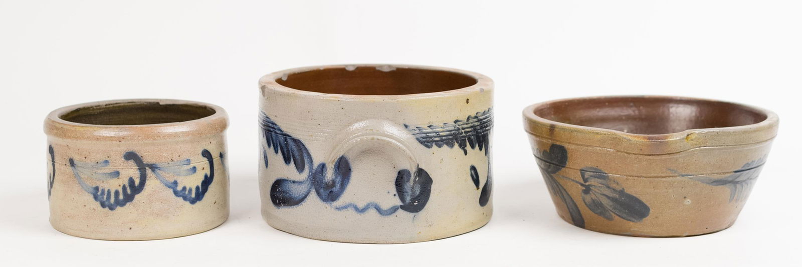 THREE 19TH C. PA STONEWARE TUBS. (1 of 19)