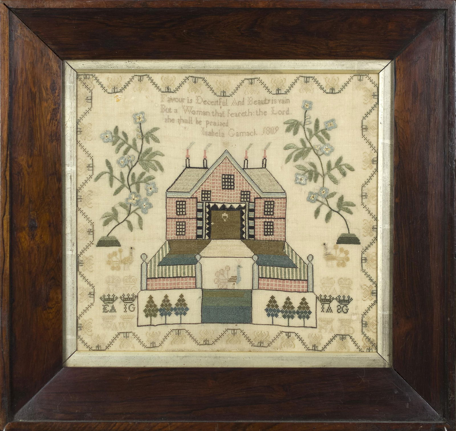FINE 1809 NEEDLEWORK SAMPLER. (1 of 10)
