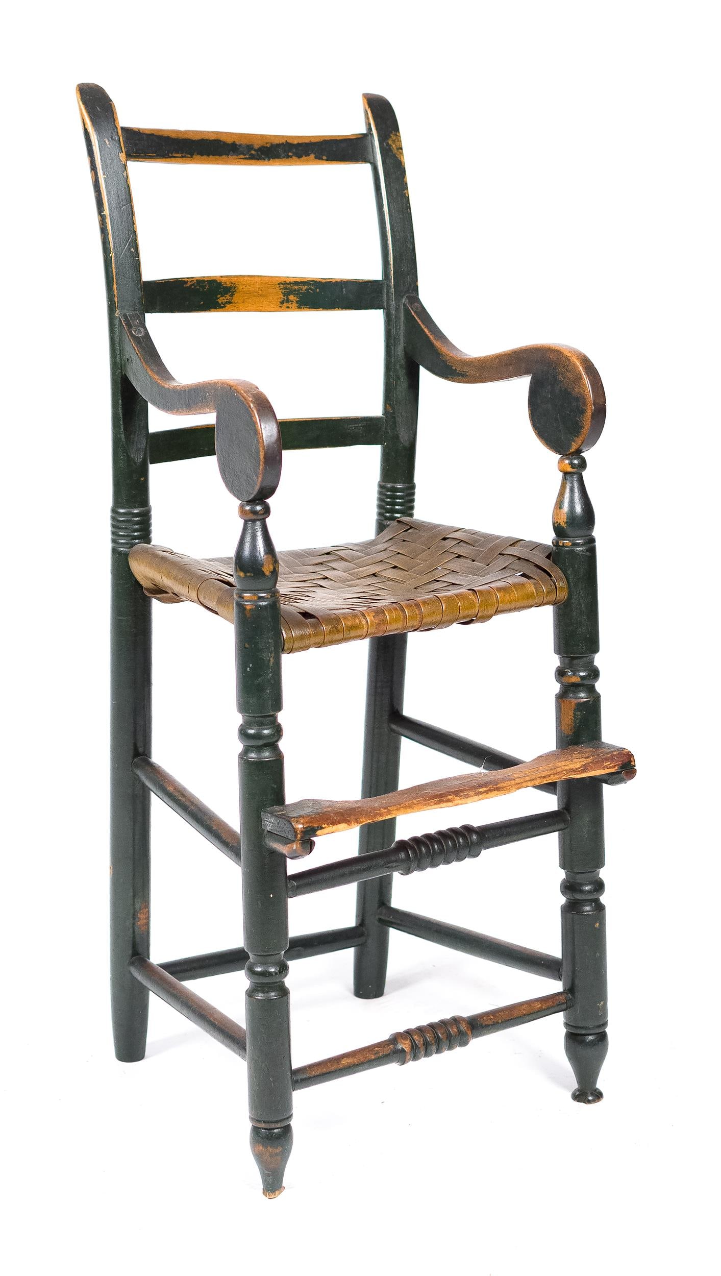 18TH C. NEW ENGLAND PAINTED CHILD'S CHAIR. (1 of 15)