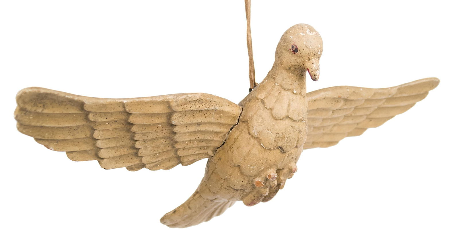19TH C. CARVED AND PAINTED DOVE. (1 of 12)