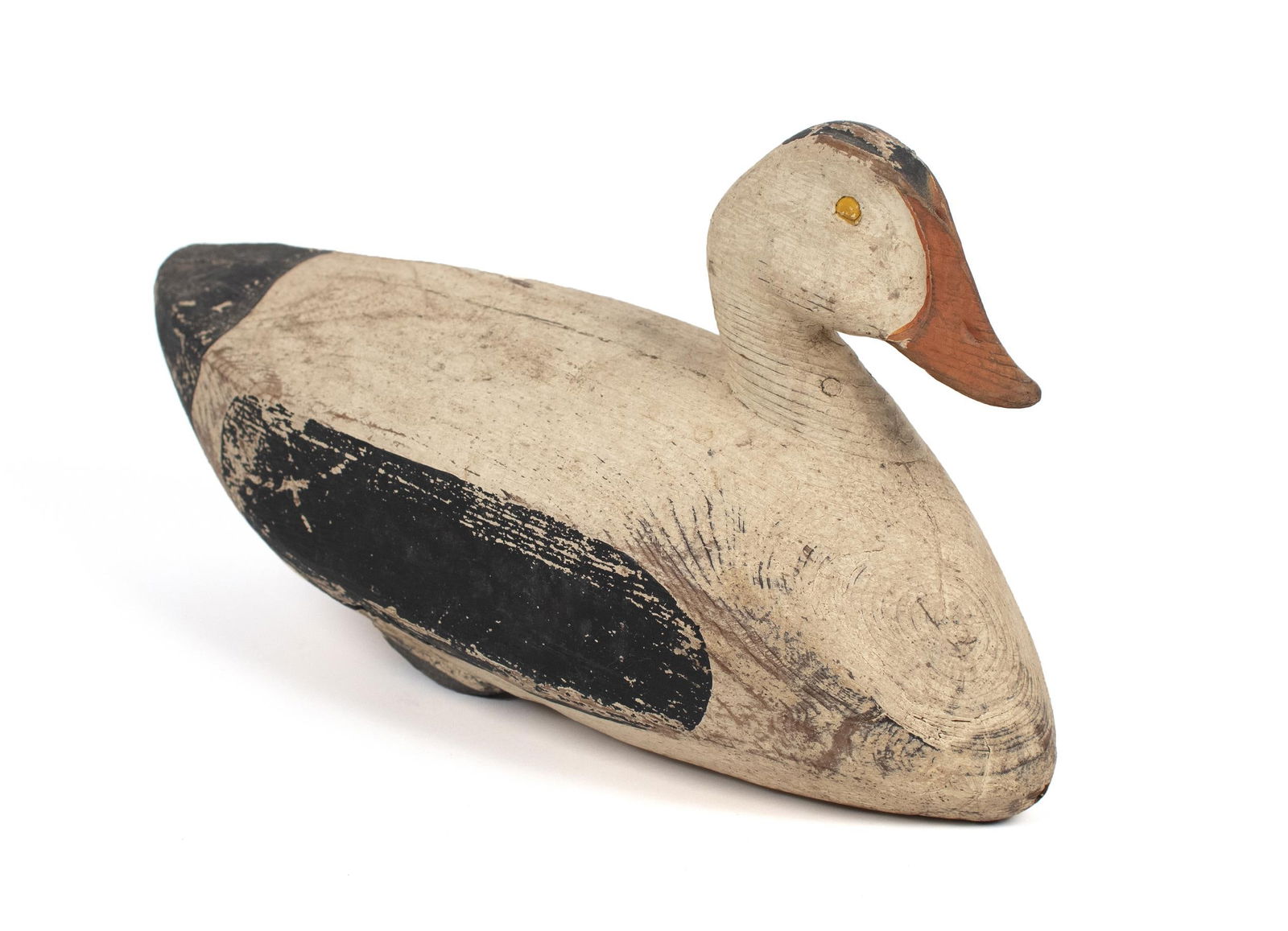 VINTAGE PRIMITIVE CARVED EIDER DECOY. (1 of 12)