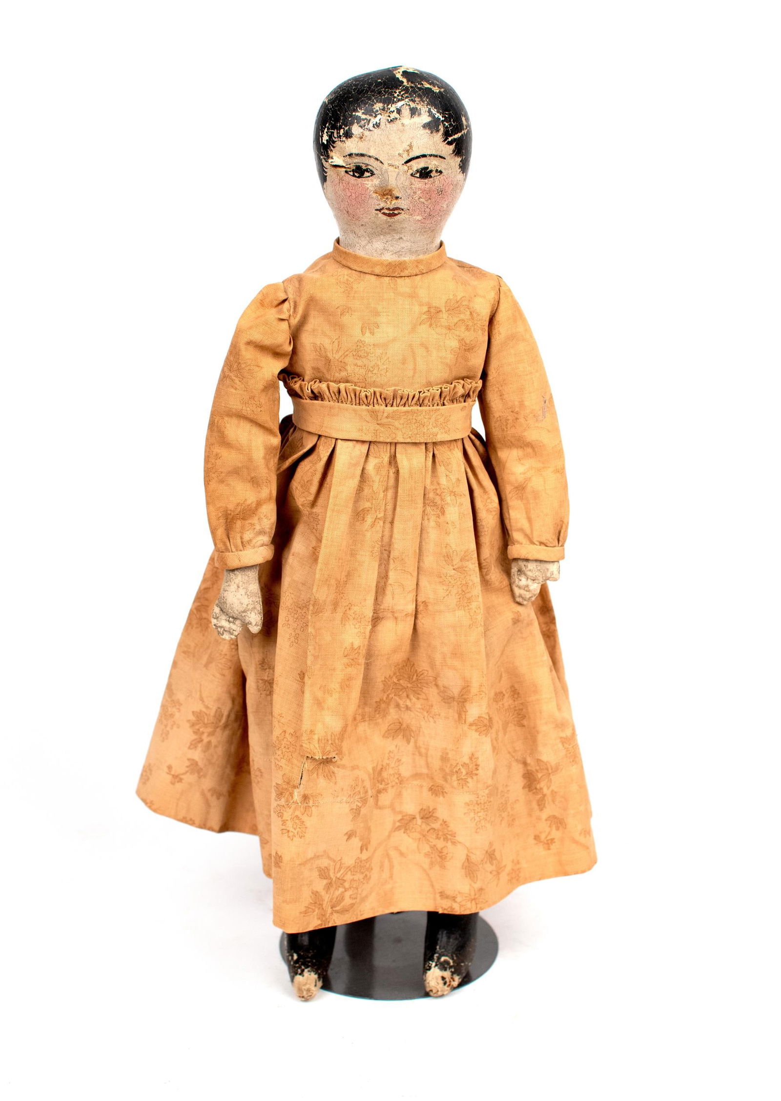 19TH C. PAINTED LEATHER DOLL. (1 of 15)