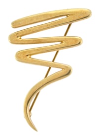 18K YELLOW GOLD TIFFANY PALOMA PICASSO SQUIGGLE PIN.