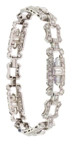 ART DECO PLATINUM & DIAMOND BRACELET.