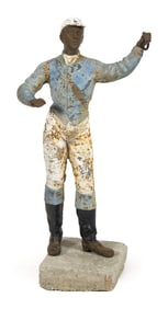 LATE 19TH C. CAST IRON HITCHING POST.