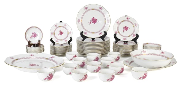 HEREND CHINESE BOUQUET RASPBERRY, 65PCS.