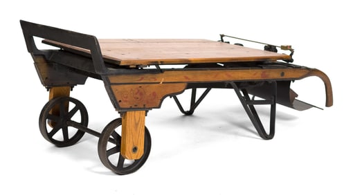 ANTIQUE RENFREW FARM SCALE/ COFFEE TABLE.