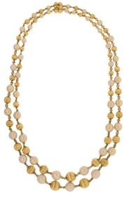 VINTAGE TIFFANY 18K GOLD ENAMEL NECKLACE & BRACELET.