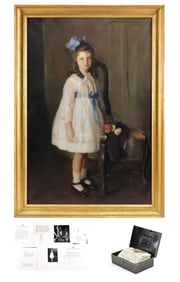 ADELAIDE COLE CHASE OIL, PORTRAIT OF MARY SCHENCK.