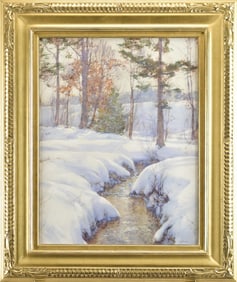 WALTER LAUNT PALMER GOUACHE, WINTER STREAM.