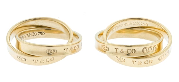 18K GOLD TIFFANY & CO. INTERLOCKING BANDS.