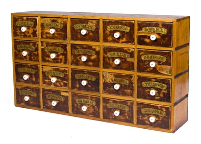 ANTIQUE 20 DRAWER APOTHECARY.