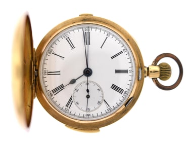 ANTIQUE 18K GOLD REPEATING POCKET WATCH.