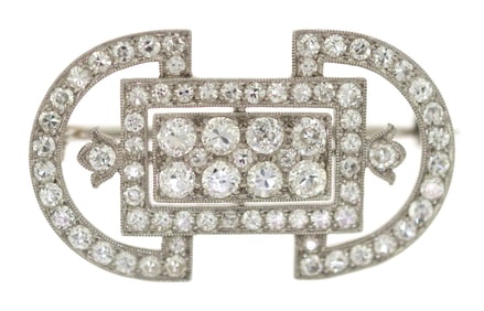 ART DECO PLATINUM & DIAMOND PIN.